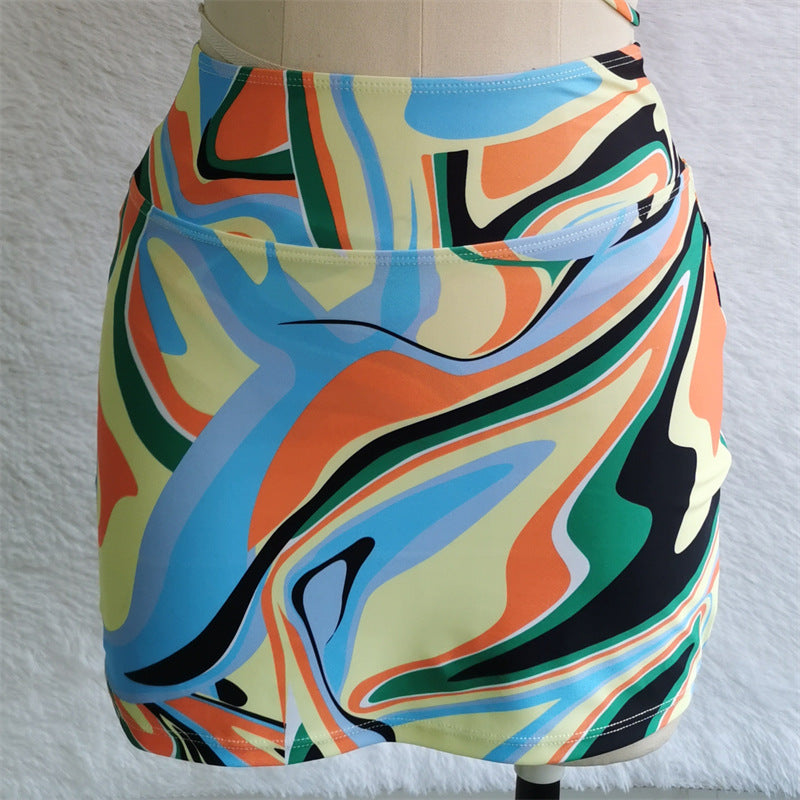 New Three Piece Swimsuit Women Dress Printed Bikini Sexy Split Swimsuit Bella Mia